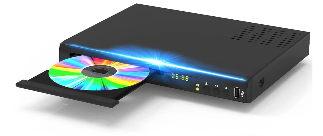 Blu Ray DVD Player, 1080P Home Theater Disc System, Play All DVDs and Region A 1 Blu-Rays, Support Max 128G USB Flash Drive + HDMI/AV/Coaxial Output + Built-in PAL/NTSC with HDMI/AV Cable