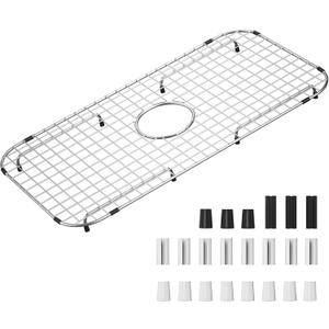 Sink Bottom Grid 27-1/2" x 14-1/4", Centered Drain with Corner Radius 3-1/2" (27-1/2" x 14-1/4" Center Drain) - for Single Bowl Kitchen Sink