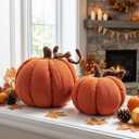 Ywlake Fall Pumpkin Pillows Set of 2, Halloween Decoration Pumpkin Throw Pillows Soft Cute 3D Shaped Cushion for Sofa Couch Bedroom Harvest Thanksgiving Autumn Decoration (Orange), 12.6x8.7 inch & 9x7.1 inch