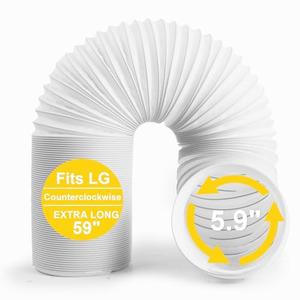 Portable Air Conditioner Hose, 5.9" Diameter Anti-Clockwise Thread, Universal Replacement AC Vent Hose Length up to 59" (Does not include coupler)
