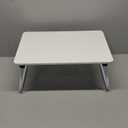 Folding Lap Desk, Ruxury Laptop Stand Bed, Breakfast Serving Tray, Portable & Lightweight Mini Table, Lap Tablet Desk for Sofa Couch Floor - White (Small)