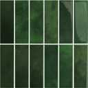 Dark Green Peel and Stick Backsplach Tile, 12"x12" Back Splash Stick on Tiles for Kitchen, Bathroom, 10 Sheets