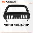 ECOTRIC 3" Bull Bar Compatible with 2005-2007 Pathfinder/ 2005-2015 Xterra/ 2005-2021 Nissan Frontier Push Bumper Grille Brush Guard (Black)
