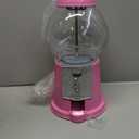 15 Gumball Machine with Stand and Coin Bank - Bubble Gum Machine Candy Dispenser with Glass Globe and Metal Base - Vintage Style Gum Ball Vending Dispenser by Great Northern Popcorn (Pink)