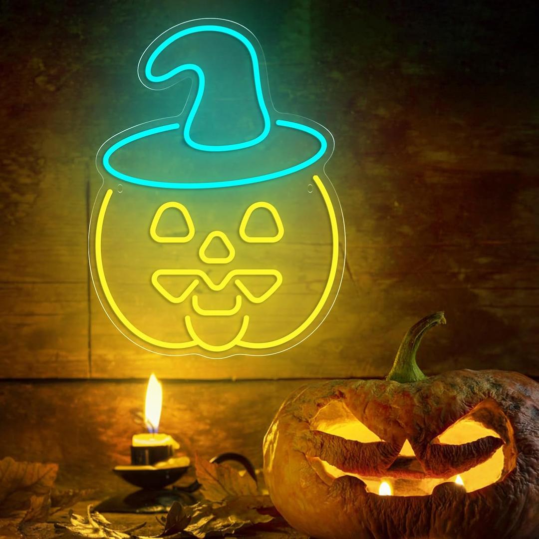 Halloween LED Neon Sign, 9 inches x 25 inches, Acrylic, Wall Mount, USB Powered, Modern Style, Perfect for Home Decor & Gifts