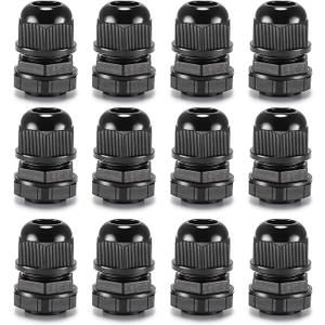 QILIPSU 12pcs 1/2" NPT Cable Gland Waterproof IP68 Nylon Cable Pass Through Cord Grip Connector Strain Relief Wire Grommet