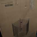 8 Panels No Dig Decorative Outdoor Garden Fence with Gate for Yard, 48 in(H) X 21 ft(L) Animal Barrier Fencing Rustproof Metal Wire Panel Border for Dog, Rabbits, and Patio Temporary Ground Stakes