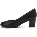 HHTCAL 2 inch Low Block Heel Pumps for Women Round Closed Toe Chunky Heels Comfortable Dress Shoes Office Work Formal Black US Size 6.5