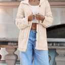 Saodimallsu Womens Cable Knit Cardigan Sweaters Fall Oversized Long Sleeve Button Open Front Knit Sweater Coats (Medium, Apricot)