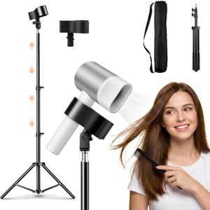 Adjustable Hair Dryer Stand, 23-82 Inch Hair Dryer Holder with Tripod and Universal Clip, Hands Free Blow Dryer Stand for Frozen Shoulder, Arthritis, and Wrist Pain Relief
