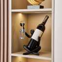 Thinker Statue Wine Rack, Black Modern Rack for Kitchen Table Decor, Single Wine Bottle Holder Countertop for Bar, Small Bottle Holder Rack, 7 inches x 7.36 inches x 10.6 inches