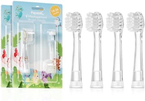 Papablic Replacement Toothbrush Heads - 3 Count | Compatible BabyHandy & Toddler Sonic Electric Toothbrushes (18-36 Months)
