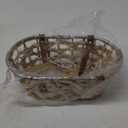 Egg Baskets for Collecting Fresh Eggs Farmhouse Handmade Wicker Hyacinth Egg Collecting Basket with Handle (Oval-Water Hyacinth)