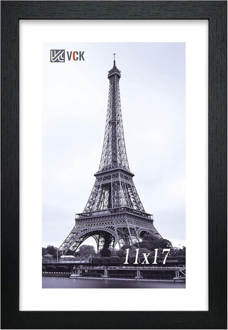 11x17 Picture Frame, Black Wood Poster Frames for Wall Display, 1 Pack