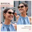 EASY READ Bifocal Reading Sunglasses for Women Fashion Sun Readers UV400 Protection(Magnification 1.75, Gradient Brown)