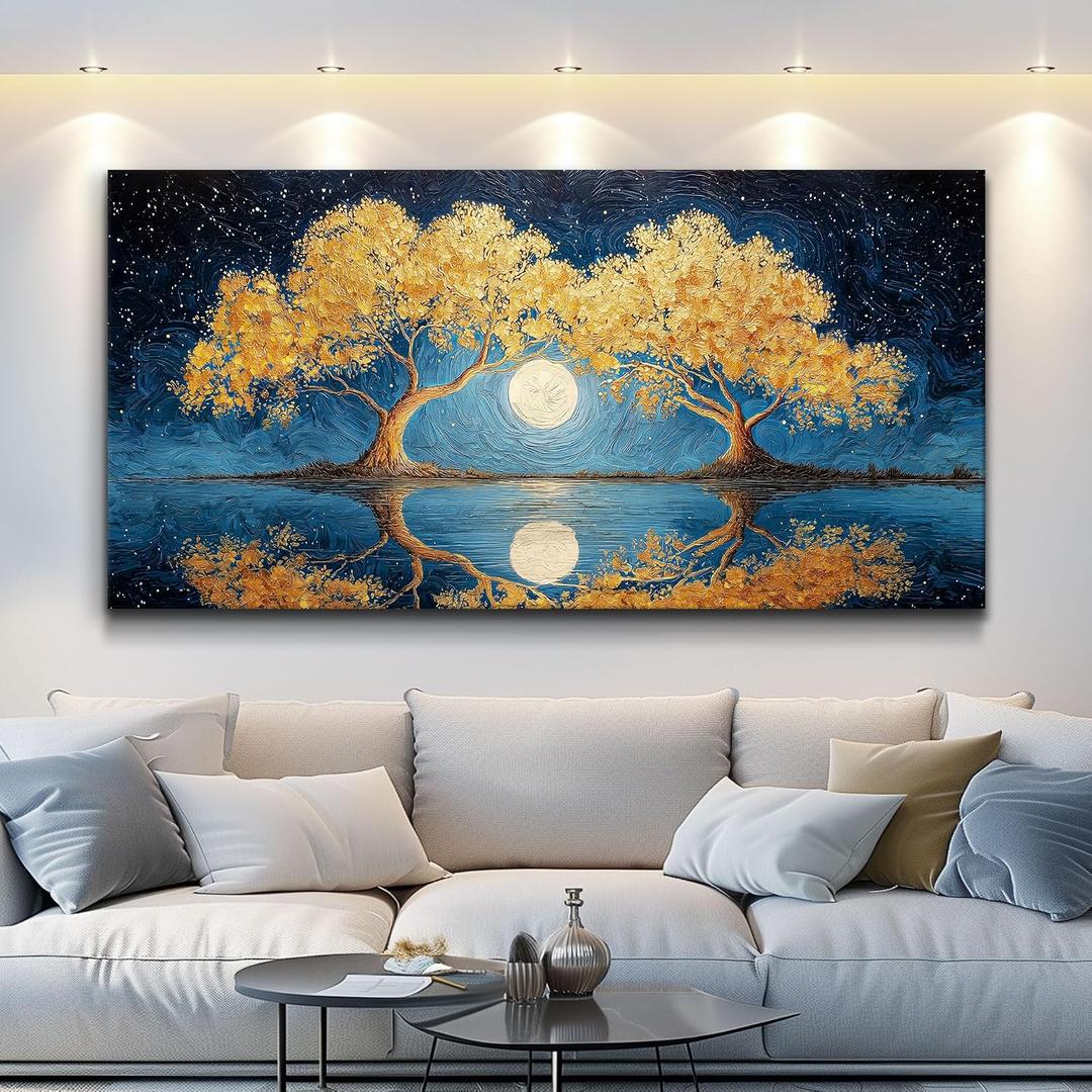 VXMXFTE Large Canvas Wall Art Paintings & Pictures -Abstract Landscape Modern Wall Decor for Living Room Bedroom Bathroom Kitchen Home Office, 48"L x 24"W