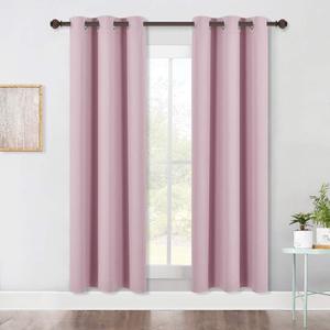 NICETOWN Room Darkening Curtains for Girls Room, Nursery Essential Thermal Insulated Blackout Draperies/Drapes (Baby Pink=Lavender Pink, 1 Pair, 42 x 72 Inch)