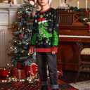 BesserBay Girls Boys Unisex Ugly Christmas Sweater Long Sleeve Crewneck 3D Graphic Printed Sweatshirt Black Dinosaur 14 Years