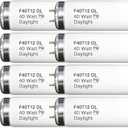 48 Inch F40T12/DL 40W 6500K Daylight Fluorescent Light Bulbs, 4ft T12 Linear Tube Lights F40T12/865, 2650 Lumens, G13 Bi-Pin, 8 Pack