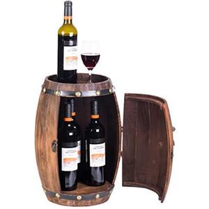 Wooden Barrel Shaped Vintage Decorative Wine Storage Rack