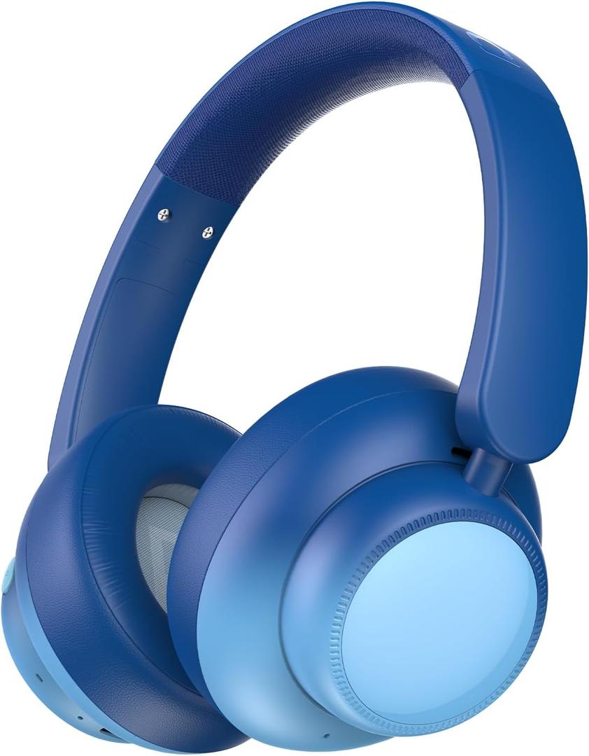 Active Noise Cancelling Headphones for Kids,60H Play Time,Bluetooth 6.0, Comfortable Fit, USB C Charging, Kids Bluetooth Headphones for iPad Tablet Airplane, Gradient Blue