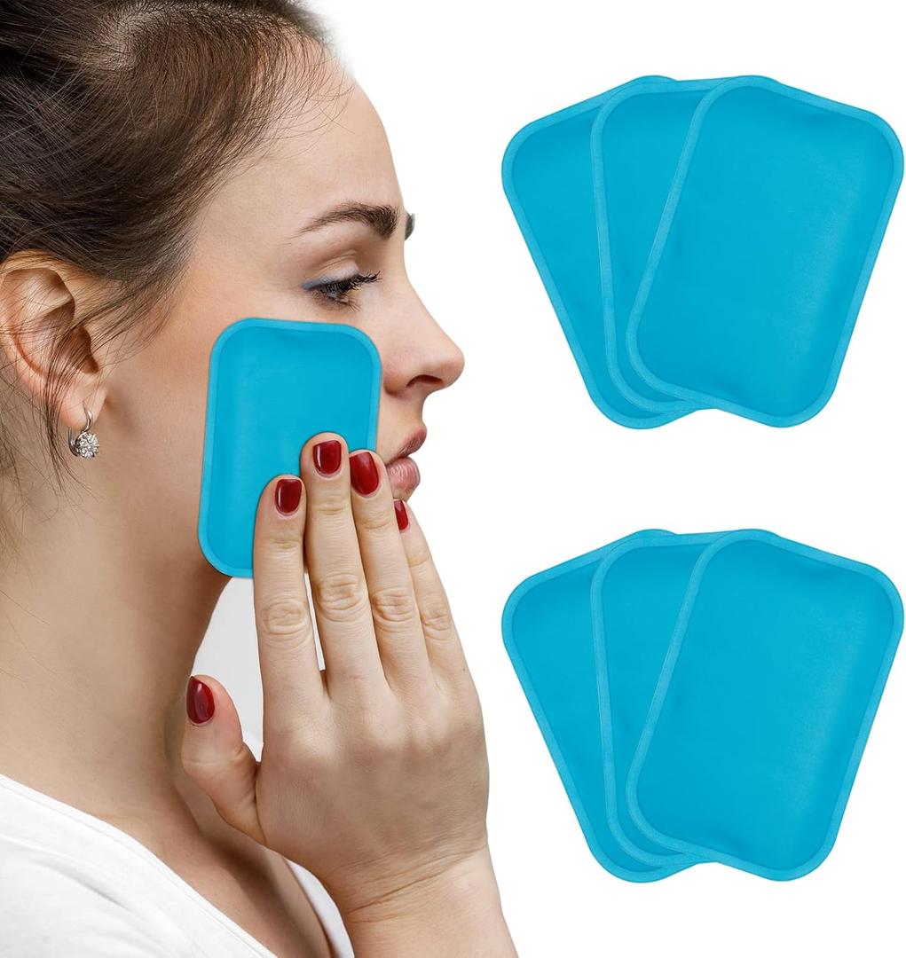 Small Ice Packs, 4 Pcs, Reusable Mini Gel Cold Packs for Injuries, Hot Cold Compress for Kid's Boo Boos, Headaches, Wisdom Teeth, Breastfeeding, Pain Relief, Fever, Mosquito Bite, First Aid 3" X 4.5"