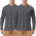 Roadbox Mens UPF 50+ UV Sun Protection Shirts Outdoor Long Sleeve SPF Rash Guard for Fishing Hiking Swimming Running, Large