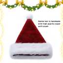 Santa Hats for Adults, Unisex Velvet Touch Comfort Christmas Hats for New Year Festive Party Christmas Supplies (Wine Red)