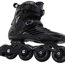 LIKU Fitness Professional Inline Skates Women Men Adult Youth Black (Men 6,Women 7)