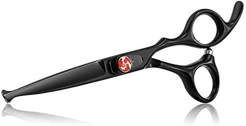 PURPLEBIRD 6 Inch Hair Cutting Shears Kids Safety Rounded Tips Hair Scissors Professional Hairdressing Haircut Salon, Barbers, Children, Baby and Personal Home Usage, Japanese Stainless Steel Black