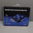 Kootek Laptop Cooling Pad, Laptop Cooler with 5 Quiet Fans for 12"-17" Computer PC Notebook Gaming Laptop Fan, Height Adjustable Laptop Cooling Stand Laptop Accessories, Blue