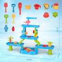 VGY 5-Tier Water Table for Toddler 3-5 4-8, Kids Summer Outdoor Water Table Beach Toys, Kids Water and Sand Activity Sensory Table, Rain Shower Splash Pond Toddler Water Play Table for Boys Girls