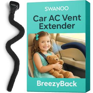 Swanoo Car AC Vent Extender | Air Vent Hose for Backseat | Directs Cool or Hot Air to Kids & Pets | Universal Fit | Extends Up to 10 FT | AC Tube for Baby Car | Back Seat Air Conditioning | BreezyBack