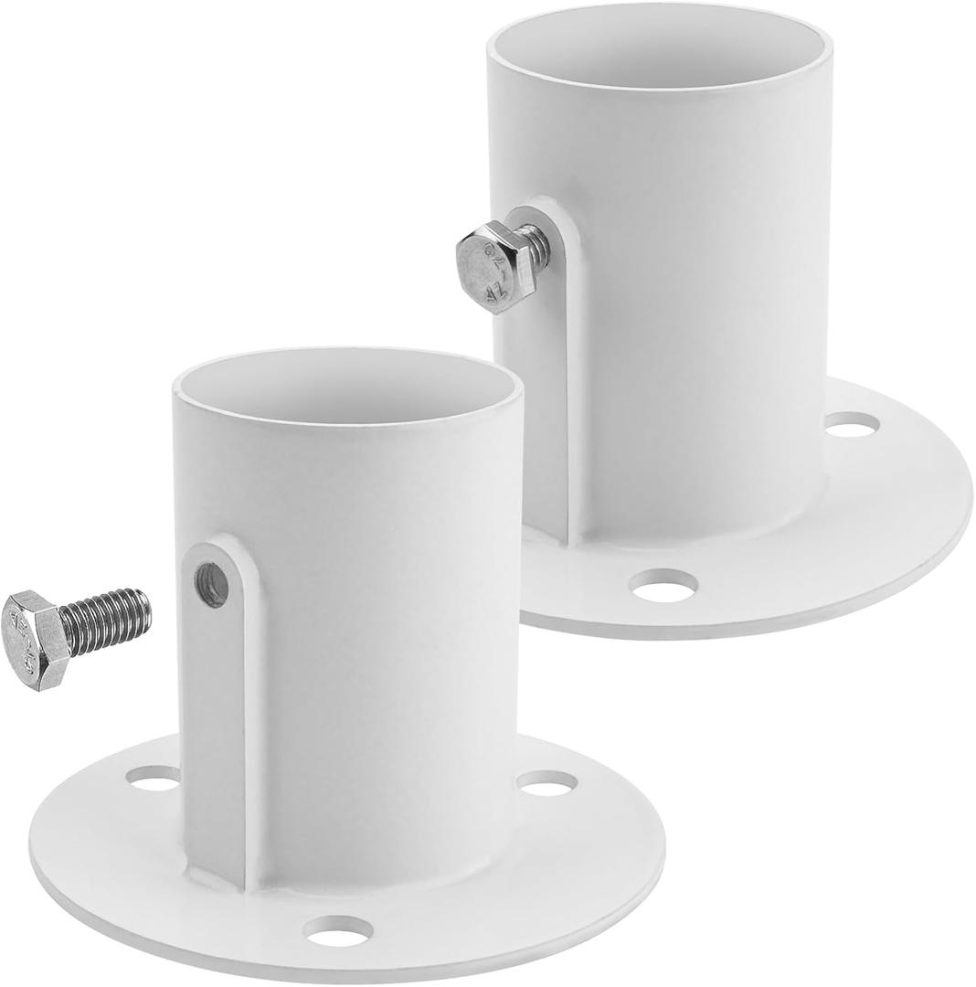 Aluminum Pool Deck Flanges for Above Ground Pool Ladder,Pool Ladder Parts # NE1228PR with 1.5" OD or Less Size Rails.3.5 x 3.5 x 2.5 inches