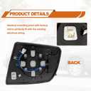 Passenger Right Side Heated Mirror Glass - Side View Heated Convex Mirror Glass with Rear Holder and Turn Signal, Replacement For Toyota 2008-2017 Sequoia 2007-2020 Tundra Passenger Side Mirror