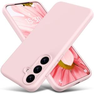 Varikke Compatible with Samsung Galaxy S25 Case, Liquid Silicone Upgrade [Camera Protection] [Anti-Scratch Microfiber Lining] Slim Soft Touch Gel Rubber Full Body Protective Phone Case, Chalk Pink