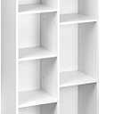 Amazon Basics 7 Cube Organizer Bookcase Shelf, Storage for Home and Office, 9.25"D x 19.49"W x 41.73"H, White