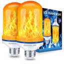 CPPSLEE Upgraded LED Flame Light Bulbs, 4 Modes Flickering Light Bulbs, E26 Base Fire Flame Bulb for Christmas Decorations Outdoor, Halloween Lights Patio Indoor Home Decor (Yellow, 2 Pack)