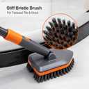 CLEANHOME Tile Tub Scrubber Brush with 3 Different Function Cleaning Heads and 56" Extendable Long Handle-No Scratch Shower Scrubber for Cleaning Bathroom Kitchen Toilet Wall,Bathtub,Sink,Grey