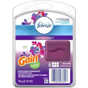 Febreze Wax Melts with Gain Scent, Moonlight Breeze, 2.75 oz (2.75 Ounce (Pack of 1)