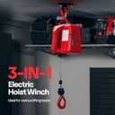 VIVOHOME 3-in-1 Electric Hoist Winch 660lbs, 110V Portable Power Winch Crane with Wire and Wireless Remote Control, 40ft Lifting Height for Towing, Overload Protection for Garage, Factory, Warehouse