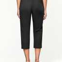 GRAPENT Capri Pants for Women Summer High Waisted Cotton Elastic Waist Dressy Casual Office Work Capris Trousers Pants (Black, XL)