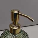 COHOSEGE 17 Oz Green Glass Kitchen Soap Dispenser for Dish Soap, 2 Pack Bathroom Soap Dispenser Set with Gold Rust Proof Pump for Lotion, Hand soap or Body Wash