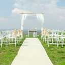 58" Solid Color Chiffon Fabric Rustic Sheer Bridal Wedding Party Decorations Backdrop, Ivory, 5 Yards