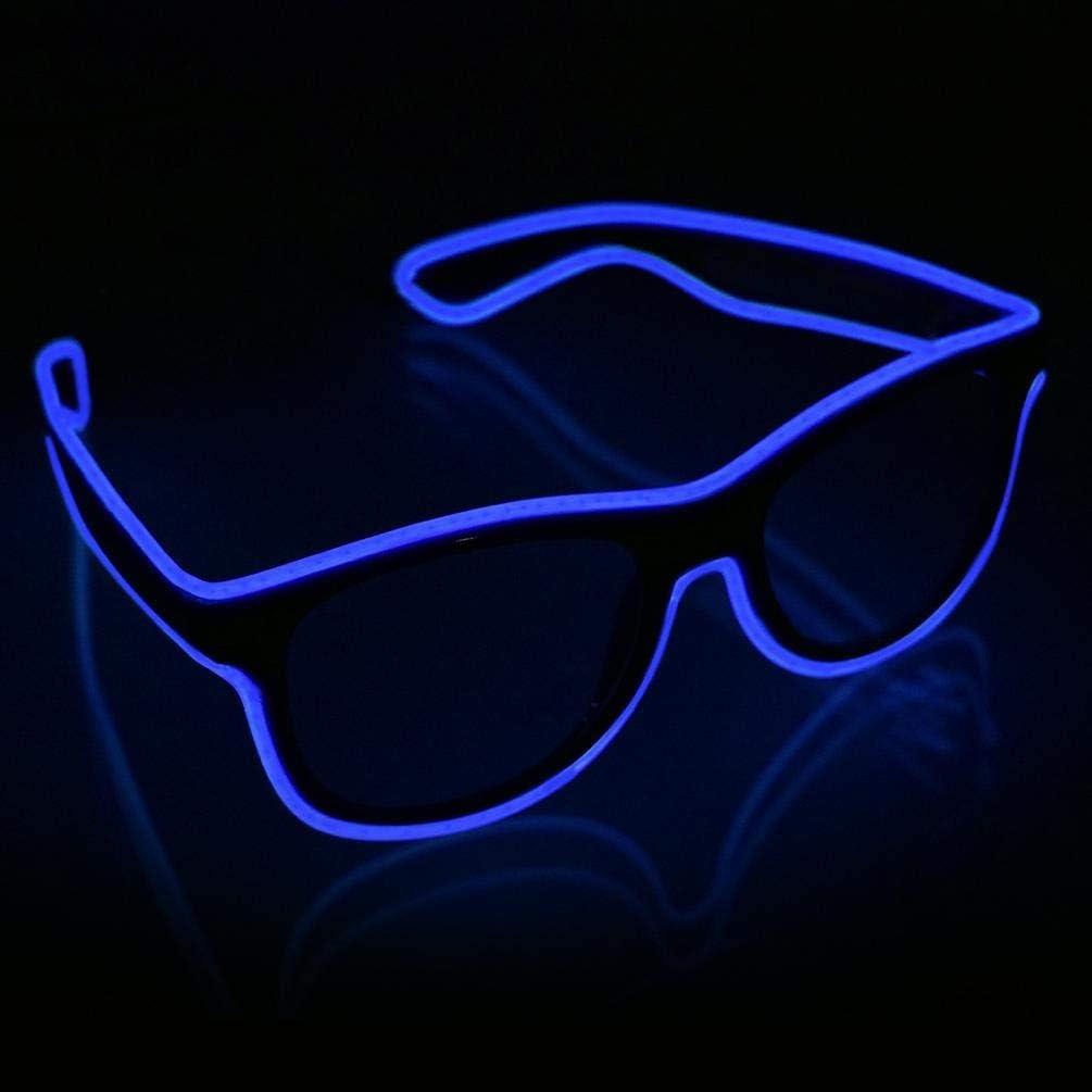 YouRfocus Wireless Led Light up Glasses Glow in the Dark for Rave Party, EDM (Blue)