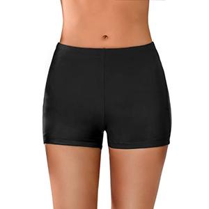 Udazzlo Swim Short for Womem Swim Bottom Swimsuit Boyshort Bathing Suit Bottoms Tankini Swimwear Board Shorts Black, 14 W