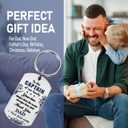 5 x Dad Christmas Gifts from Daughter son - Cool Birthday Father's Day Christmas Gift Idea for Dad - Meaningful Engraved Stainless Steel Keychain Keyring for Father Daddy Papa Presents