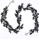 RECUTMS Artificial Berry Garland 6.4FT, Black Christmas Garland with Berries for Tree, Mantel, Table, Fireplace, Indoor Christmas Decorations & Holiday Home Decor(Black Fruit)