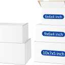 Assorted-Sizes-Shipping-Boxes-45-Pack: 6x4x4 & 9x6x4 & 10x7x5 Small-Shipping-Boxes-Mailers, White Corrugated-Cardboard-Boxes-for-Packing-Small-Business Mailing