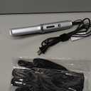 Mini Flat Iron 0.7 Inch with Negative Ion,15s Fast Heating Straightener, Adjustable Temperature & Auto Shut Off, Double Voltage Travel Hair Straightener for Short Hair, Curls, Bangs, Men & Women (Silver Orange)